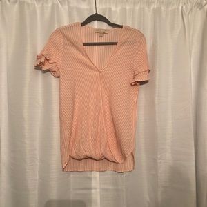 Pink and white stripped blouse